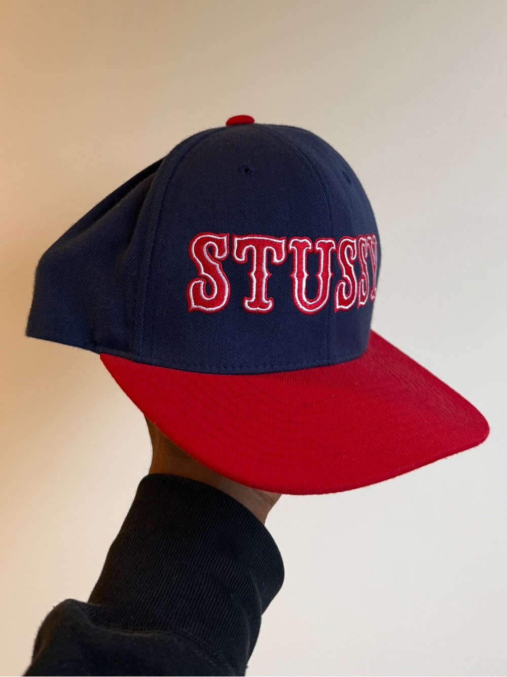 Stussy x Starter The Natural Snapback Hat Navy Red OSFA